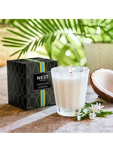 coconut palm candle 8.1 oz. COCONUT & PALM CLASSIC CANDLE