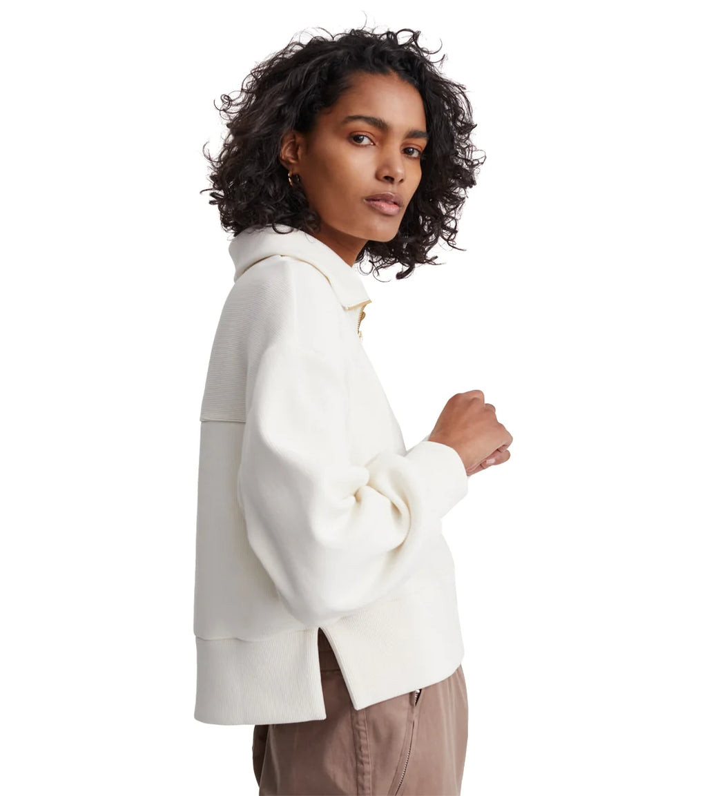 RAMONA HALF ZIP EGRET BELLE MODE