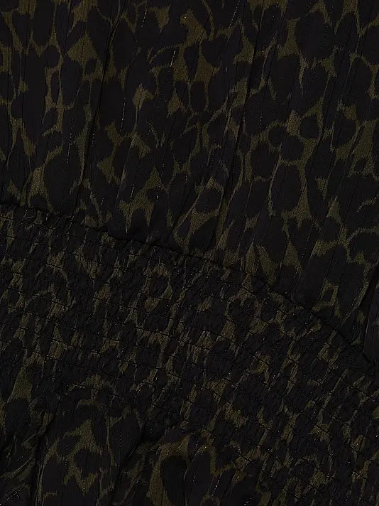 TAMMY DRESS - DK OLIVE LEOPARD
