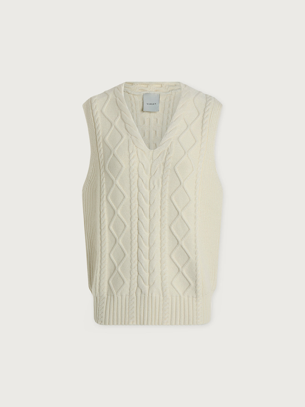 KAY CABLE KNIT VEST - SNOW WHITE – BELLE | MODE
