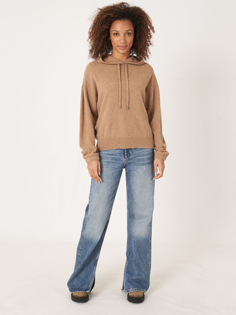 CASHMERE HOODIE - CAMEL