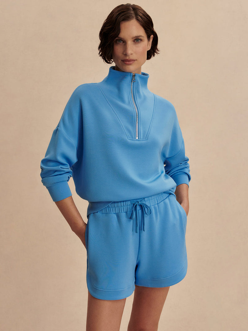 HAWLEY HALF ZIP SWEAT - AZURE BLUE