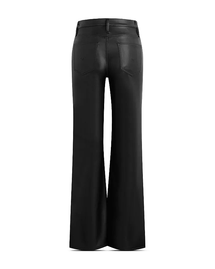 ROSIE HIGH RISE VEGAN LEATHER WIDE LEG - BLK