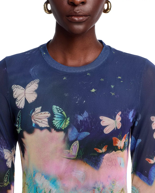 NATALIE L/S MESH TEE - AURE