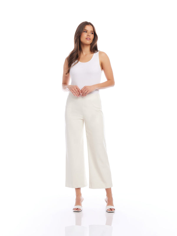 FAUX LEATHER PANT - OFF WHITE
