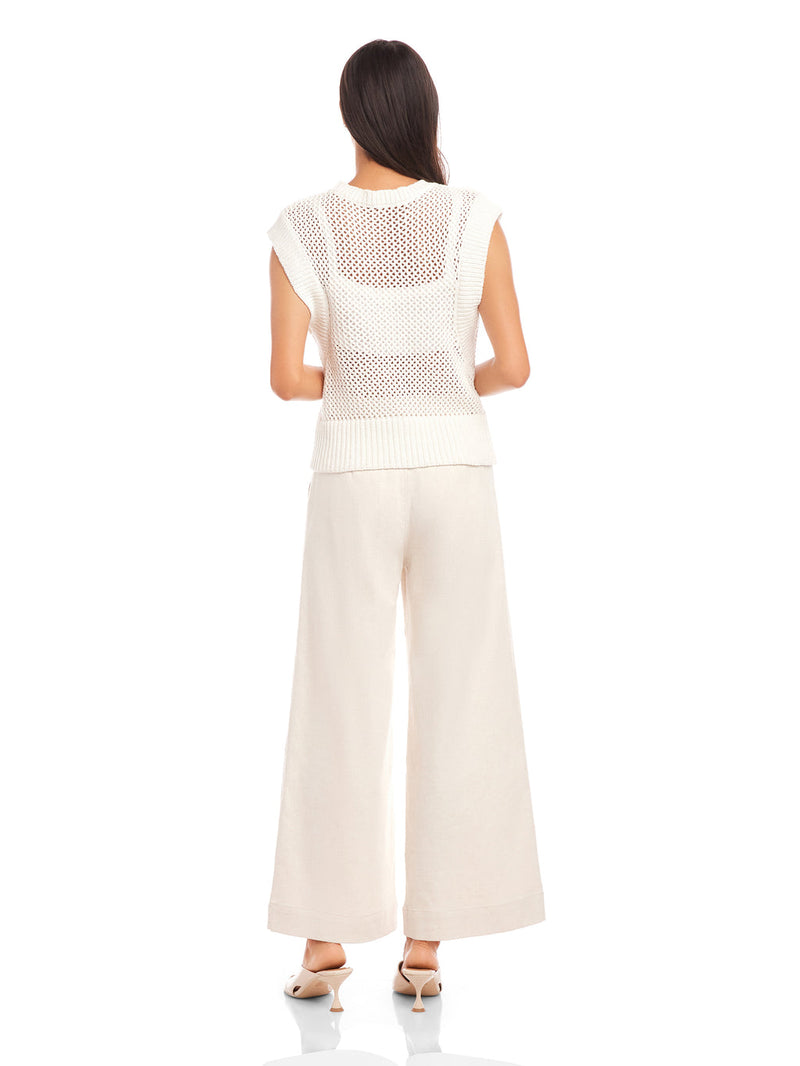 CARLY S/L CROCHET TOP - OFF WHITE