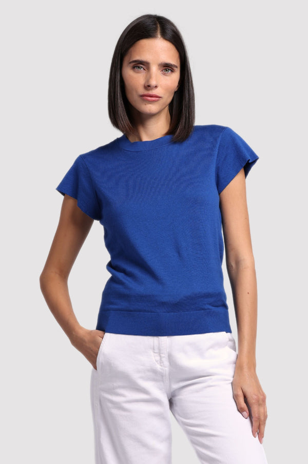 SUPIMA COTTON CAP SLEEVE CREW - PARADISO
