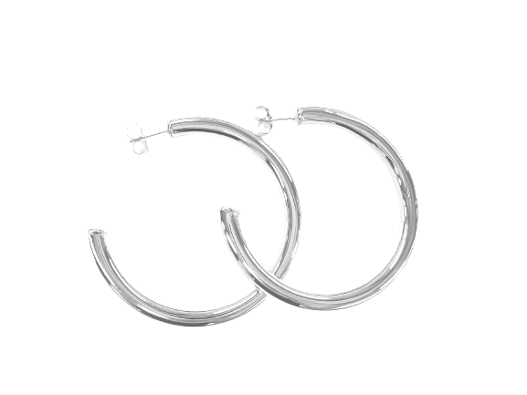 ARLENE HOOPS - SHINY SILVER PLATED