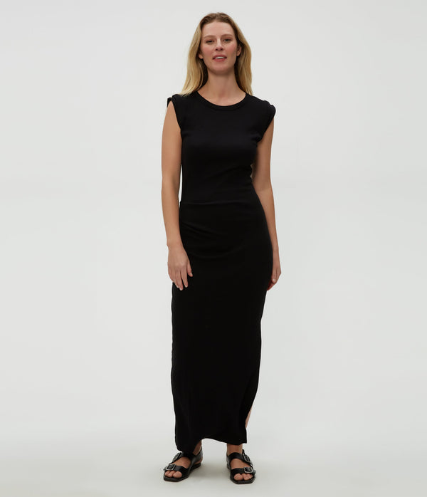 CALLIOPE EXT. SLEEVE MAXI DRESS - BLK