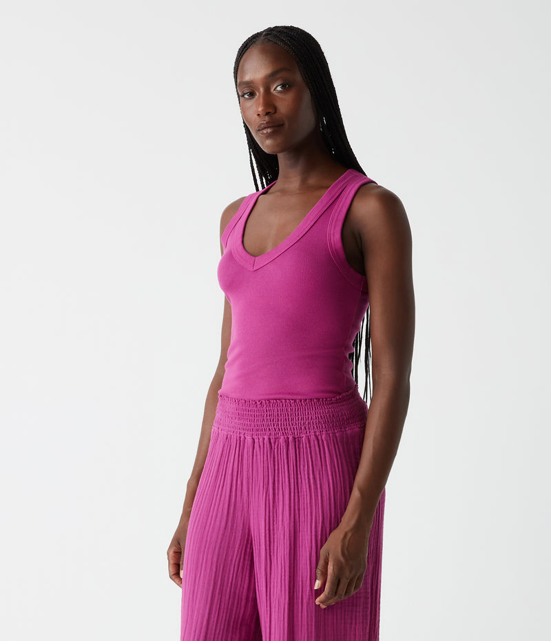 BLANCHE RUCHED SIDE TANK - ULTRA VIOLET