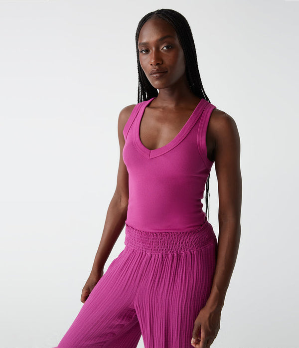 BLANCHE RUCHED SIDE TANK - ULTRA VIOLET