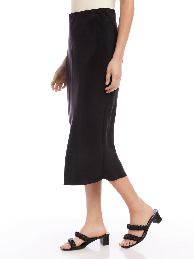 BIAS MIDI SKIRT - BLK