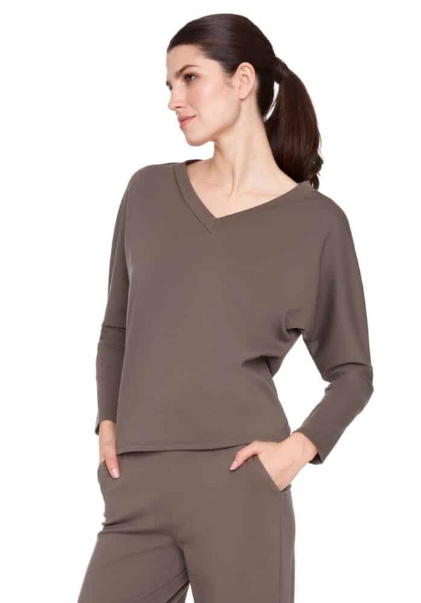 V-NECK PONTE TOP - CLY