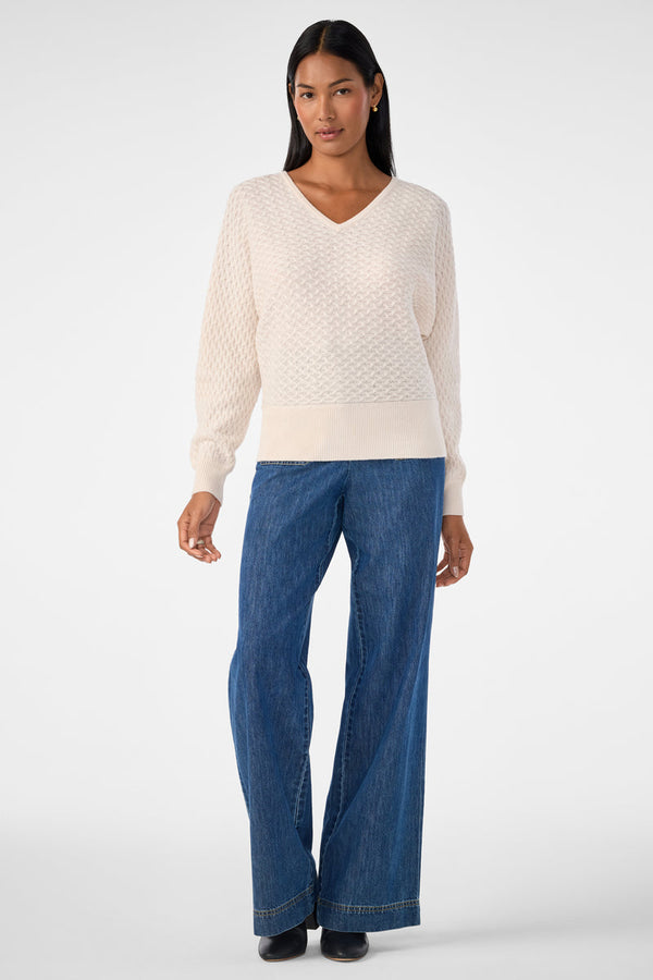 LIMA V-NECK PULLOVER - POPLAR