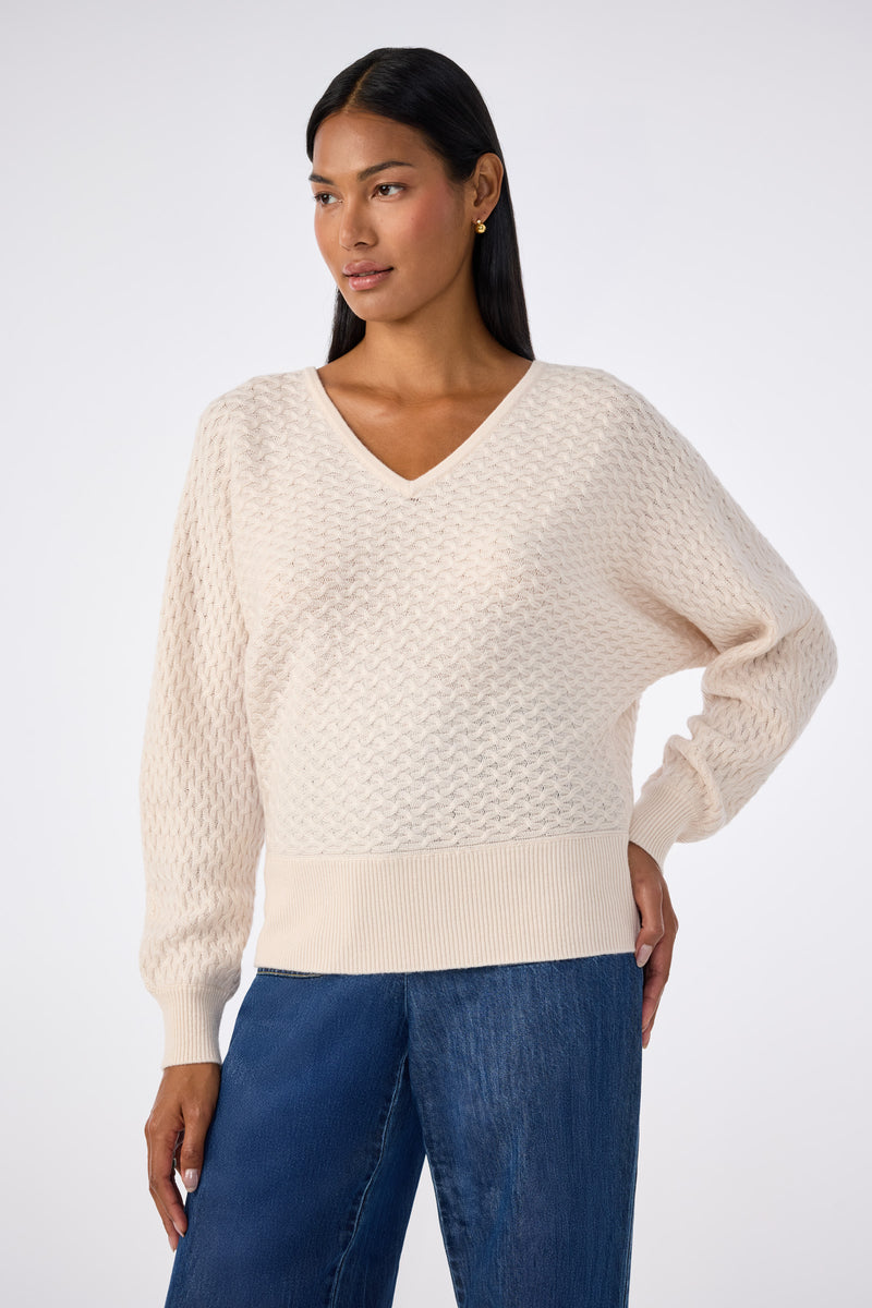 LIMA V-NECK PULLOVER - POPLAR