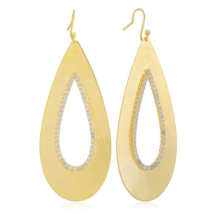EVA EARRINGS - 3.5" BRUSHED GOLD