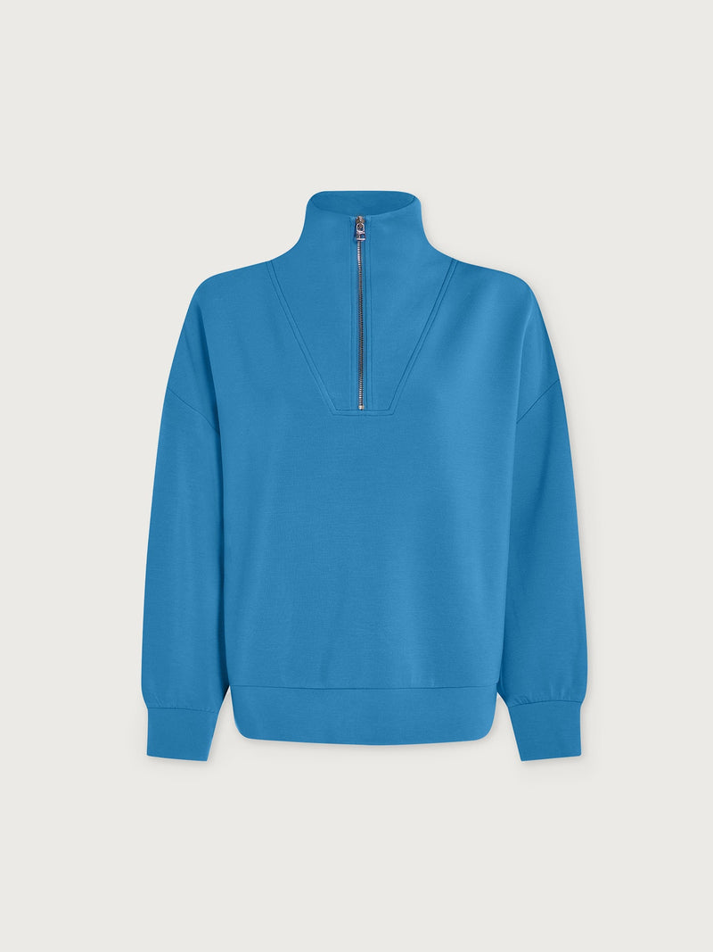 HAWLEY HALF ZIP SWEAT - AZURE BLUE