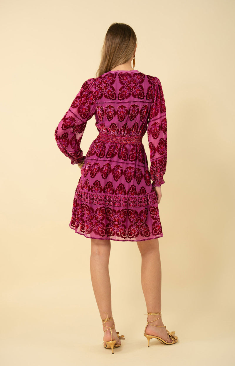 CAMILA VELVET BURNOUT DRESS
