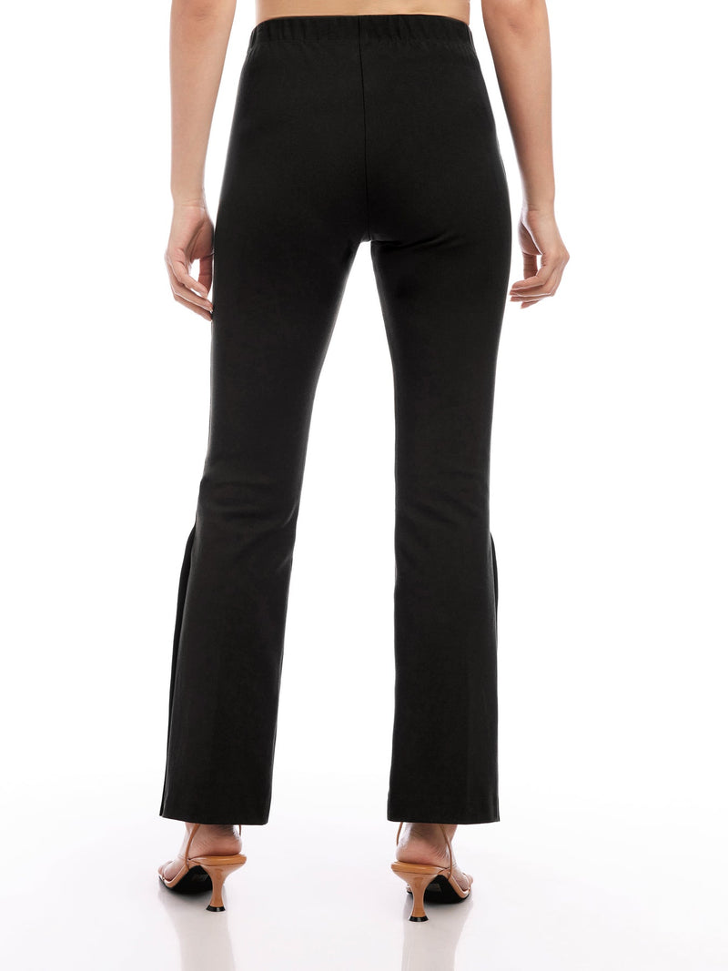 BUTTON HEM PANTS - BLK