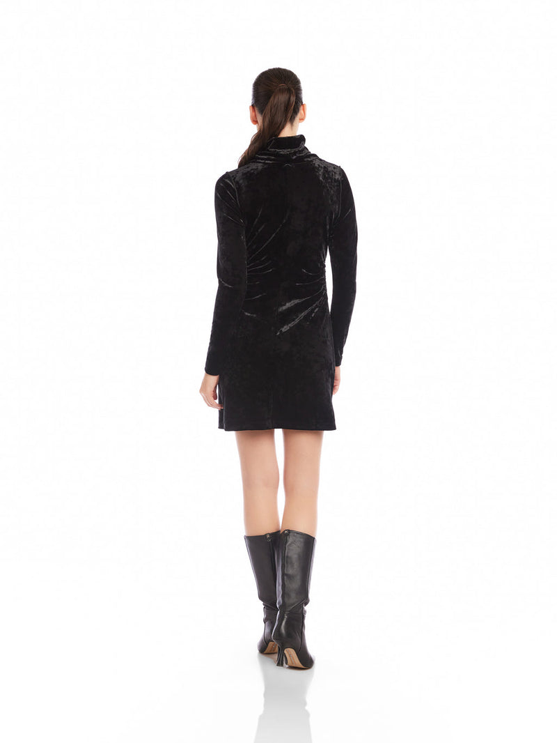 BEATRICE SIDE SHIRRED DRESS - BLK