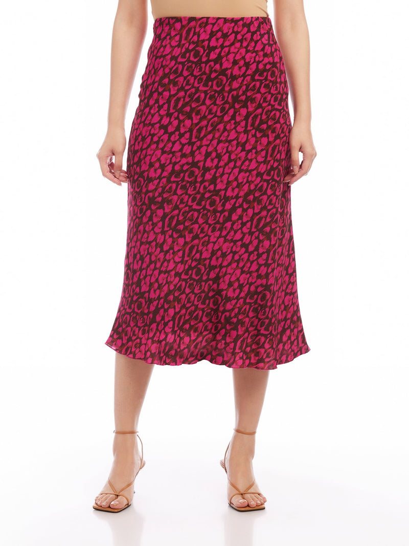 BIAS MIDI SKIRT - LEOPARD