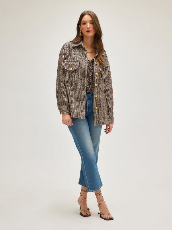 HERRINGBONE SHIRT JACKET