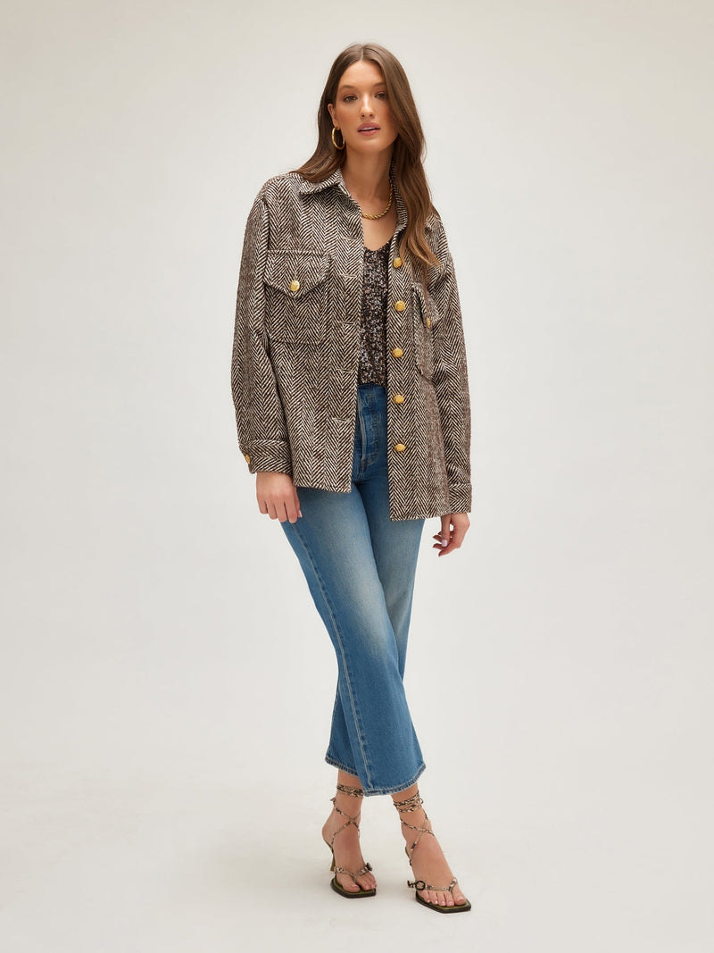 HERRINGBONE SHIRT JACKET