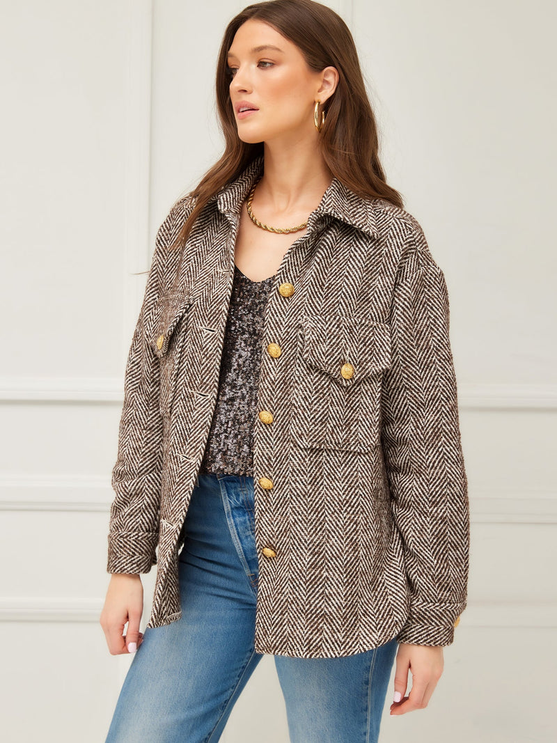 HERRINGBONE SHIRT JACKET