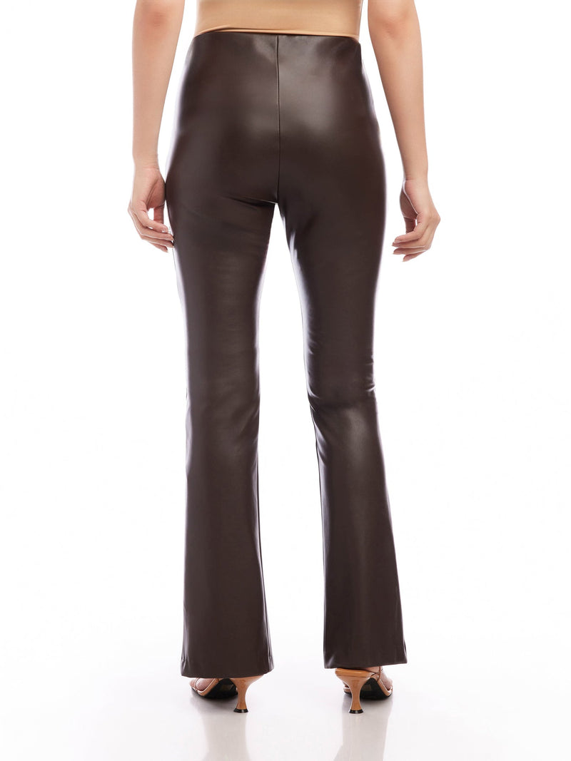 FRONT SLIT PANTS - BROWN