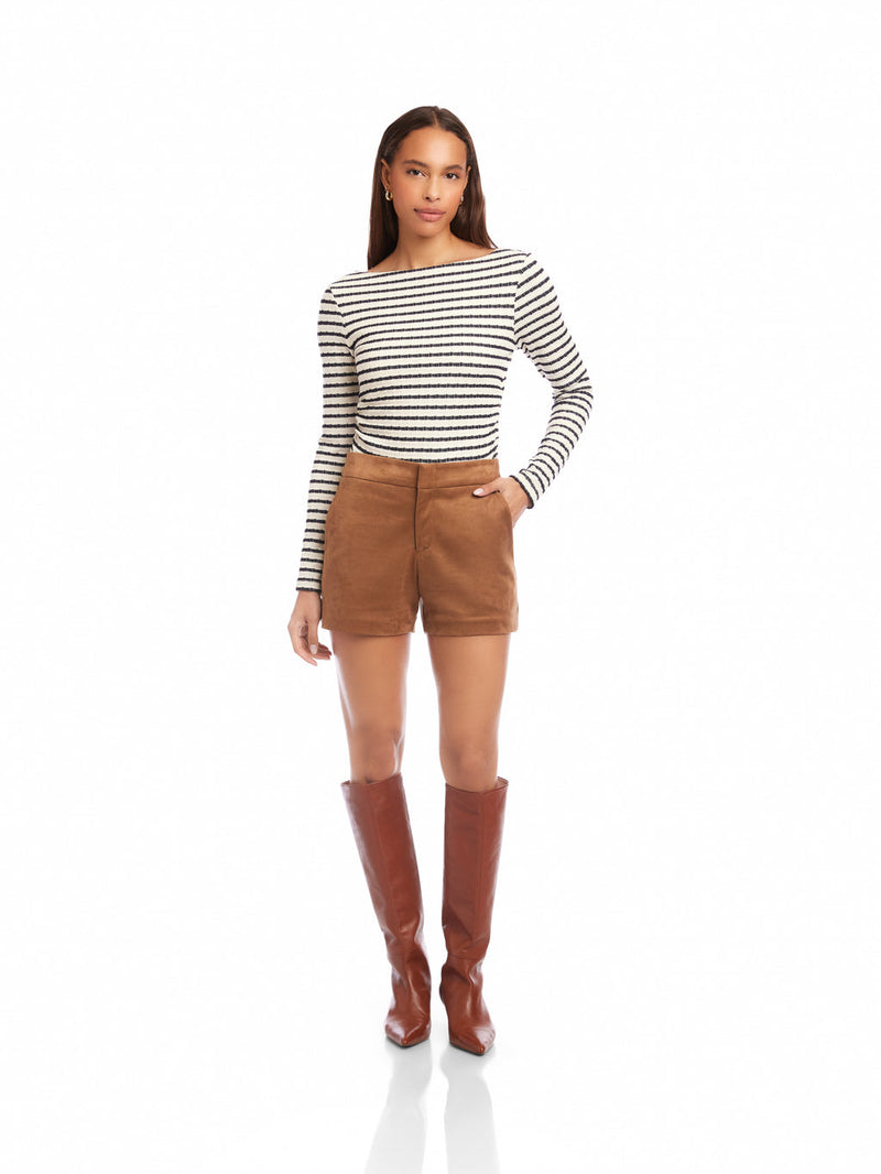 FAUX SUEDE MODERN SHORTS - COG