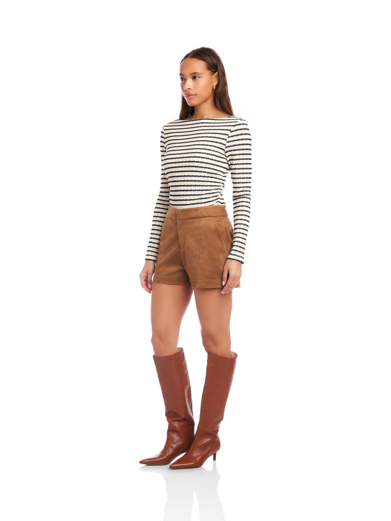 FAUX SUEDE MODERN SHORTS - COG