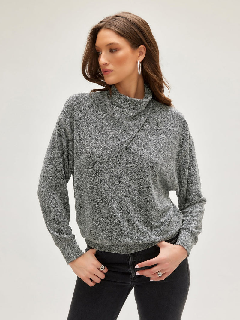 FAUX WRAP TURTLENECK