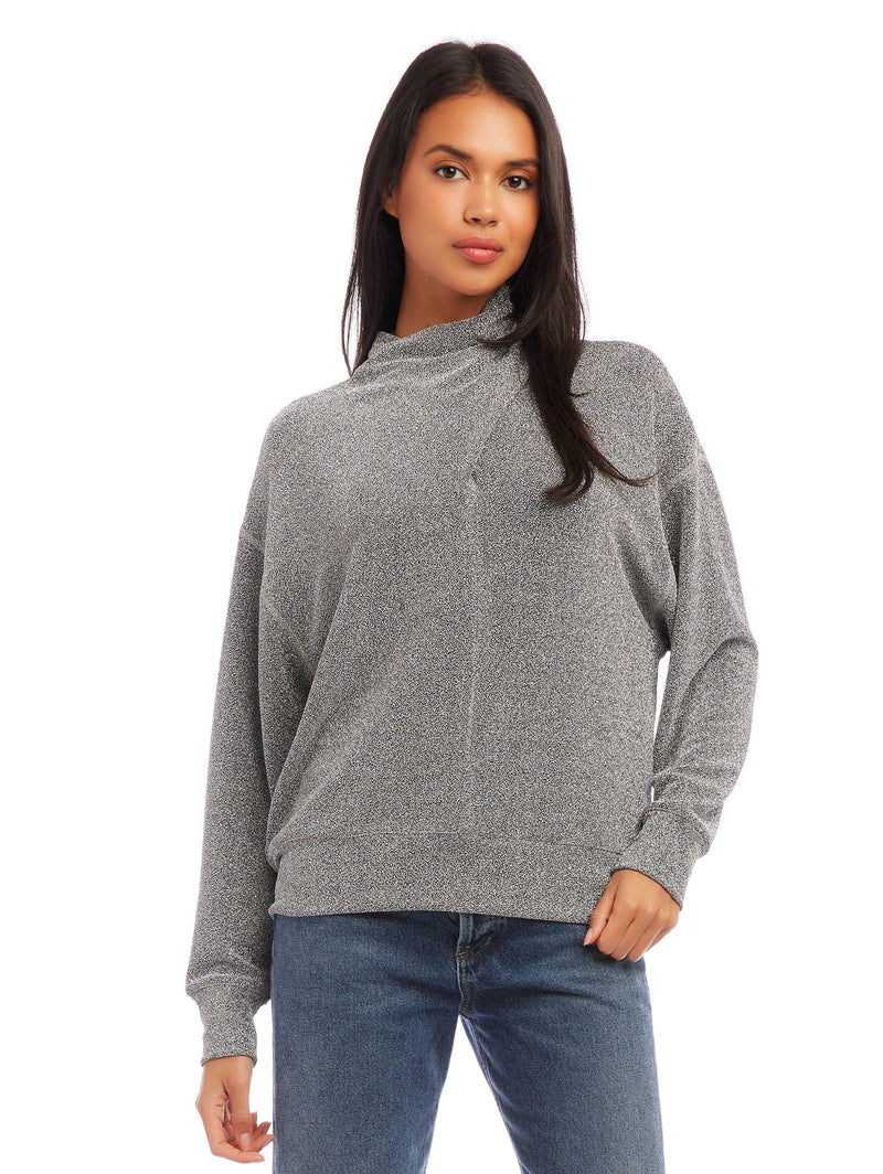 FAUX WRAP TURTLENECK
