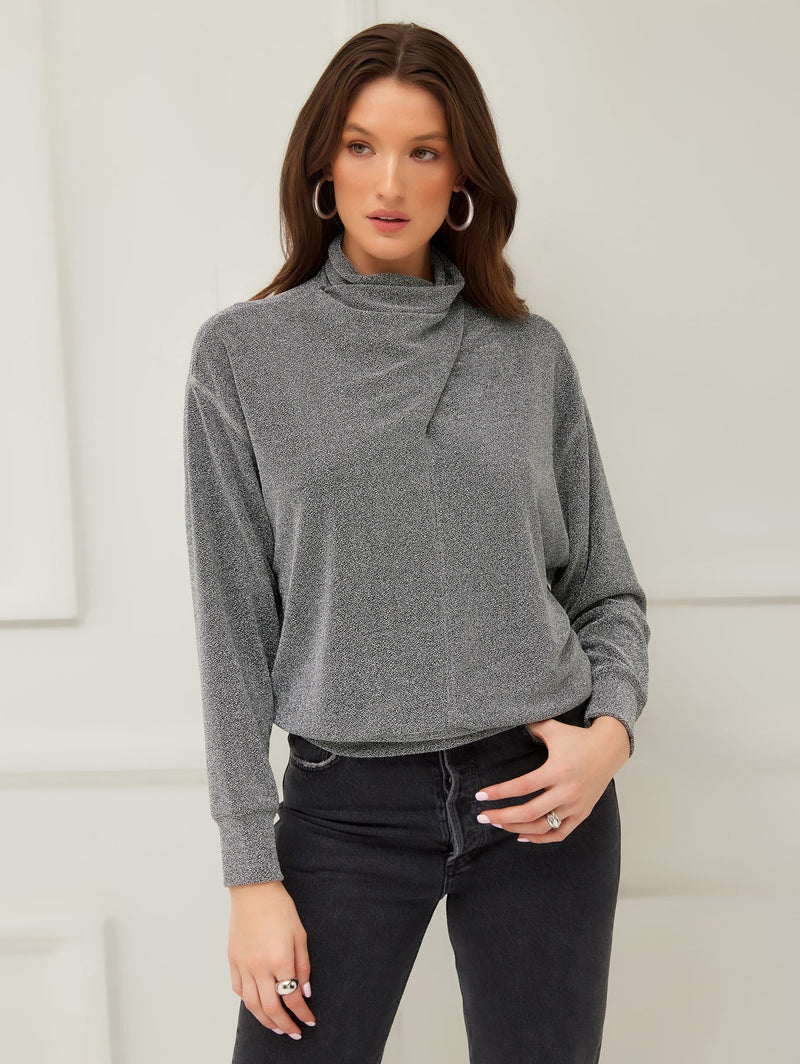FAUX WRAP TURTLENECK