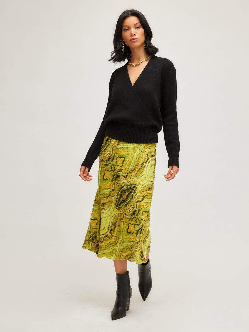 WRAP SWEATER - BLK