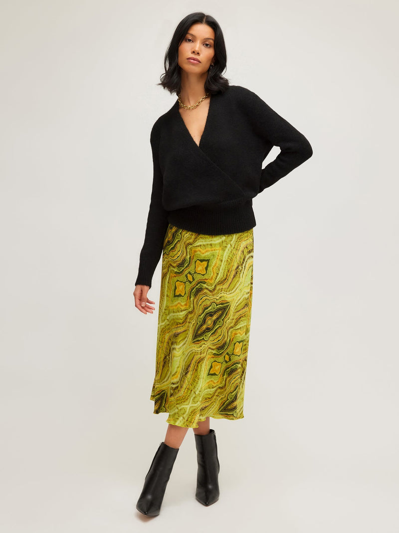 WRAP SWEATER - BLK