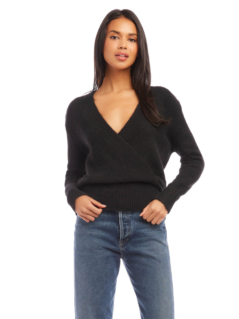 WRAP SWEATER - BLK