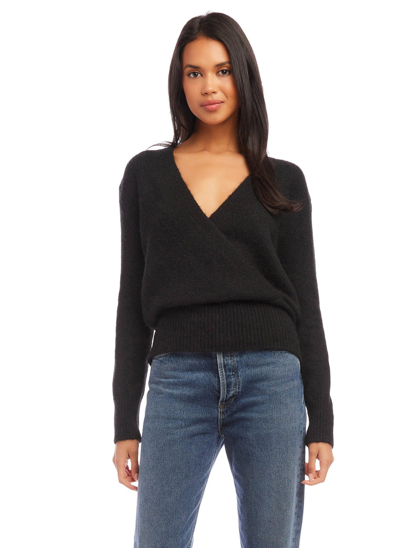 WRAP SWEATER - BLK