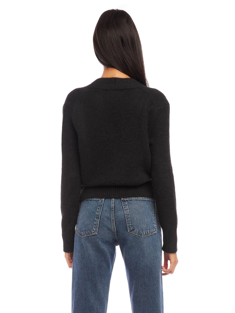 WRAP SWEATER - BLK