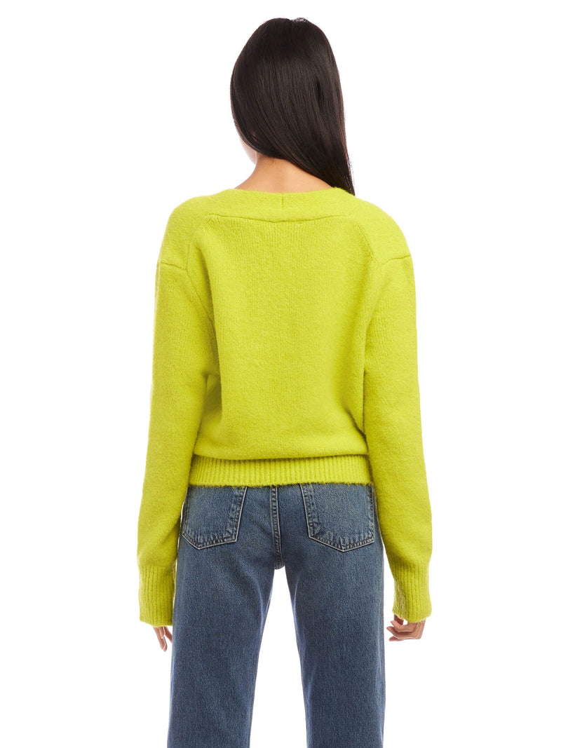 WRAP SWEATER - LIME