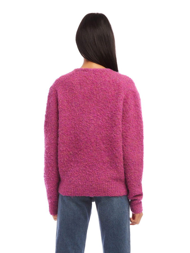 V-NECK SWEATER - RASPBERRY PINK