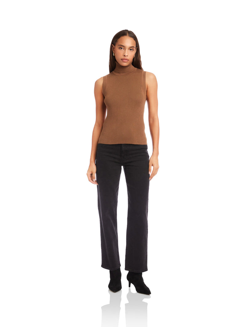 KELLI TURTLENECK SWEATER - MOCH