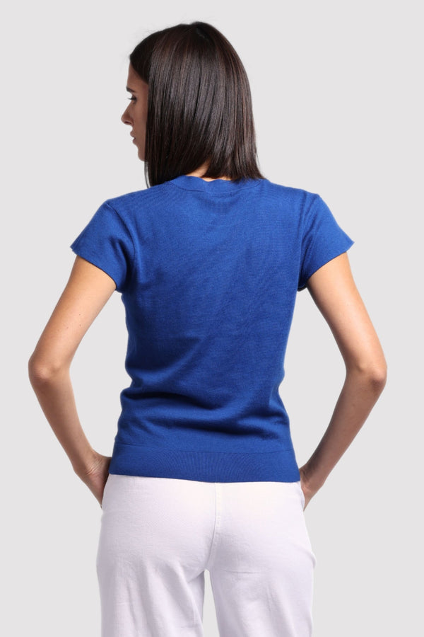 SUPIMA COTTON CAP SLEEVE CREW - PARADISO