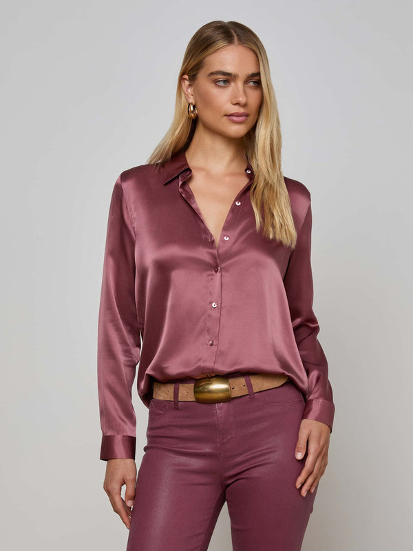 TYLER L/S BLOUSE - DK MAUVE