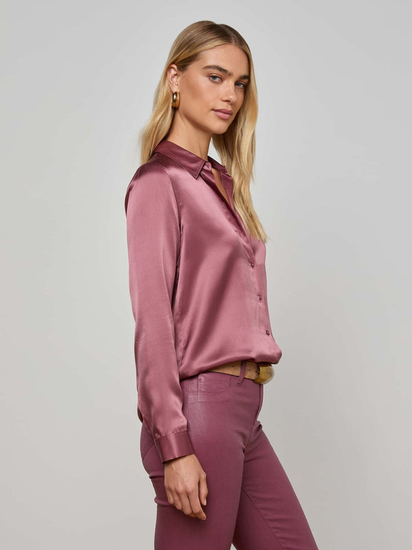 TYLER L/S BLOUSE - DK MAUVE