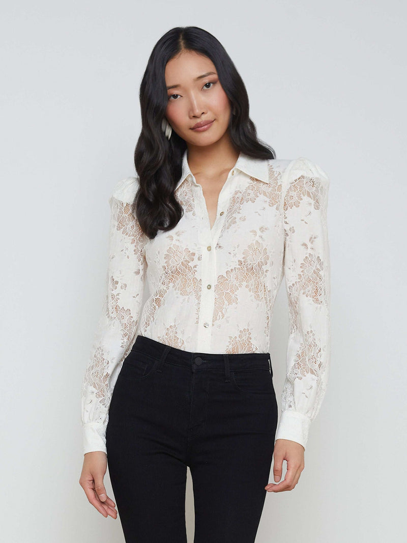 JENICA LACE BLOUSE - IVORY