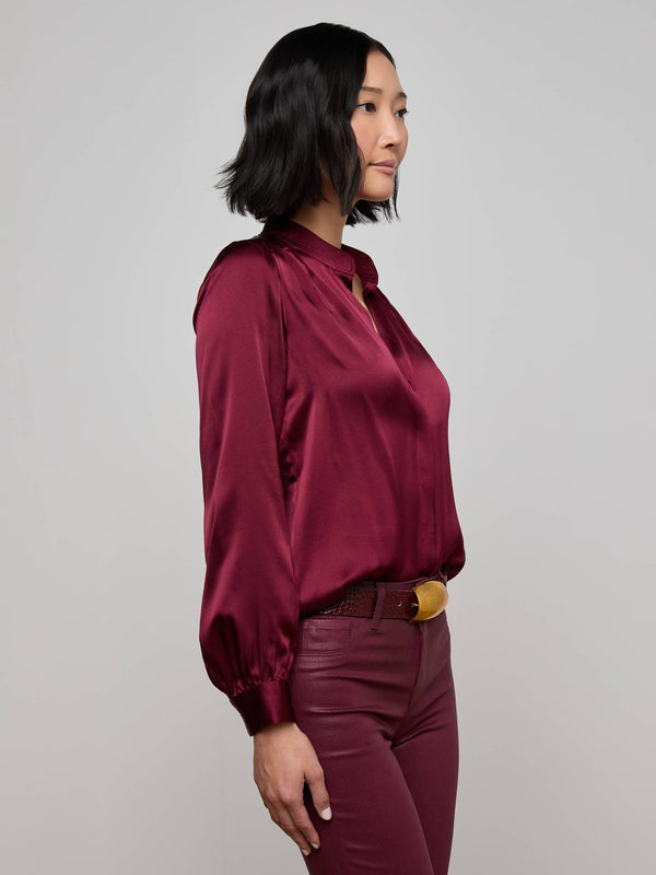 BIANCA BAND COLLAR BLOUSE - DK PORT