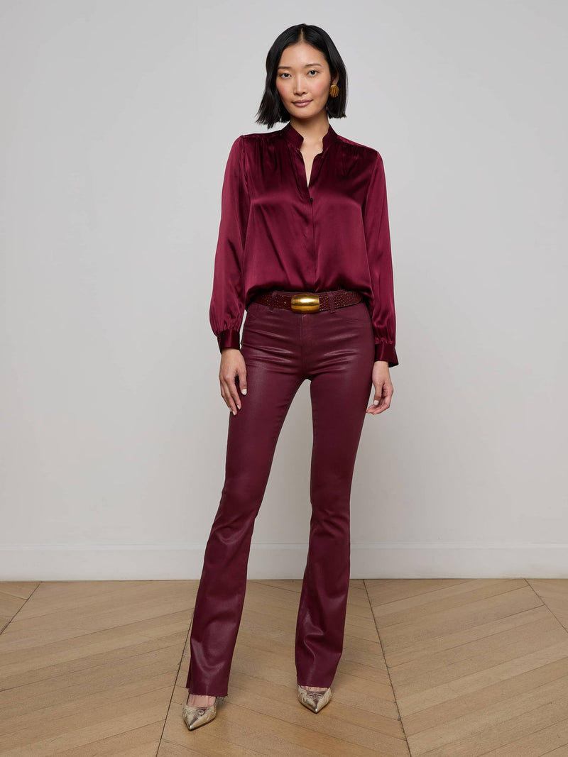 BIANCA BAND COLLAR BLOUSE - DK PORT
