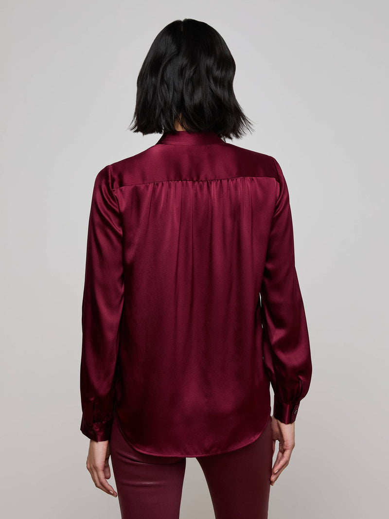 BIANCA BAND COLLAR BLOUSE - DK PORT