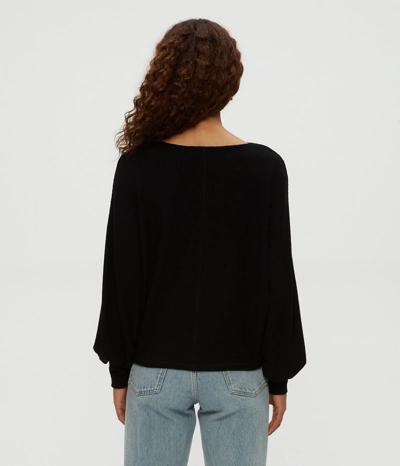 ROXY BALLOON SLEEVE TOP - BLK